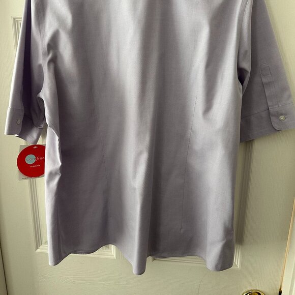 Liz Claiborne Plus Size 16 No Iron Lilac button down shirt - Picture 4 of 8